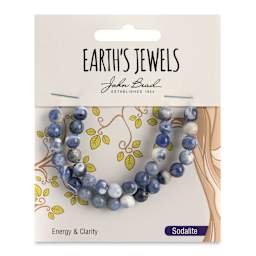 John Bead Earth's Jewels Sodalite Beads - Round, 6 mm, 33 beads - front of packaging