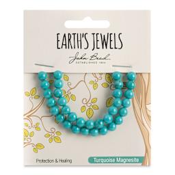 John Bead Earth's Jewels Howlite Beads - Turquoise, Round, 6 mm, 33 beads - front of packaging