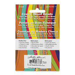 John Bead Euro Wood Beads - Multicolor, Round, 6 mm, Pkg of 200