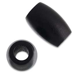 John Bead Euro Wood Beads - Black, Oval, Large Hole, 22 mm x 33 mm - close-ups of bead