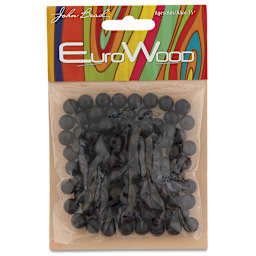 John Bead Euro Wood Beads - Black, Round, 8 mm, Pkg of 100 - front of packaging