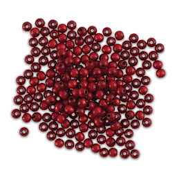 John Bead Euro Wood Beads - Red, Round, 6 mm, Pkg of 200