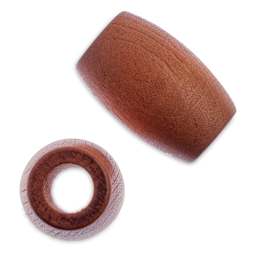 John Bead Euro Wood Beads - Light Brown, Oval, Large Hole, 22 mm x 33 mm - close-ups of single bead