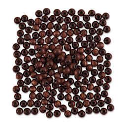 John Bead Euro Wood Beads - Dark Brown, Round, 6 mm, Pkg of 200