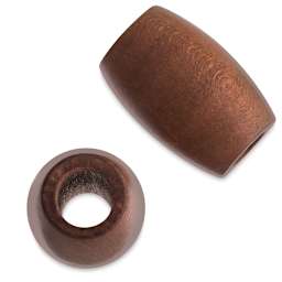 John Bead Euro Wood Beads - Dark Brown, Oval, Large Hole, 22 mm x 33 mm, Pkg of 6