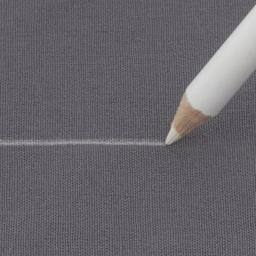 Dritz Dressmaker's Marking Pencil - White close-up of marking on dark fabric