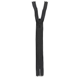 Zippers - Black Nylon Zipper upright and open slightly