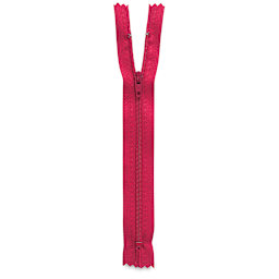 Zippers - Red Nylon Zipper shown upright and slightly open