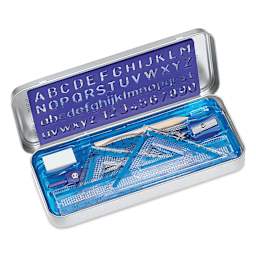Staedtler Math Set - contents inside metal storage tin
