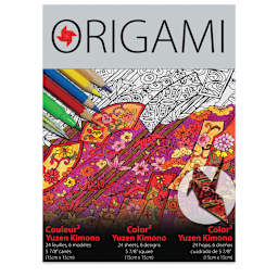 Yasutomo Color2 Coloring Origami Paper - Front of package of Yuzen Kimono Designs