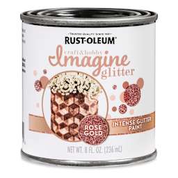Rust-Oleum Imagine Intense Glitter Paint - Front of 8 oz can of Rose Gold paint