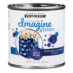 Rust-Oleum Imagine Intense Glitter Paint - Front of 8 oz can of Navy Blue paint