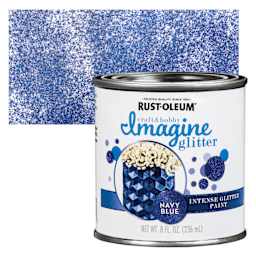 Rust-Oleum Imagine Intense Glitter Paint - Navy Blue, 8 oz can and swatch