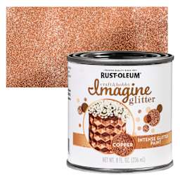 Rust-Oleum Imagine Intense Glitter Paint - Copper, 8 oz can and swatch