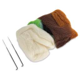 Woolbuddy Needle Felting Kit - Owl Kit - contents