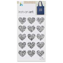Iron-On Art - Front of package of Silver Mini Hearts