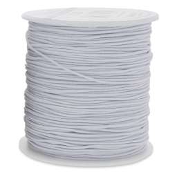 Round Stretch Cord, White, 1 mm x 100 yd, Side
