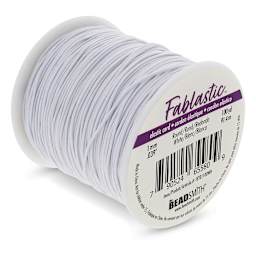 Round Stretch Cord, White, 1 mm x 100 yd