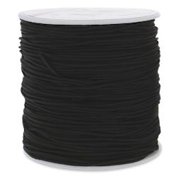 Round Stretch Cord, Black, 1 mm x 100 yd, Side