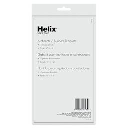 Helix Architectural Template - Architect/Builders, 5.67" x 10.60", back of packaging