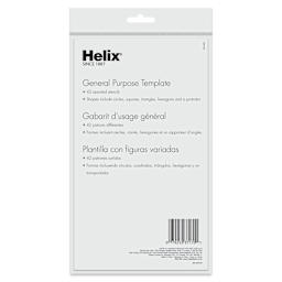 Helix General Purpose Template - 5.5" x 9.5", back of packaging