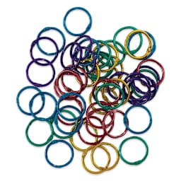 Hygloss Book Rings - Colored, Pkg of 50, 1" - out of packaging