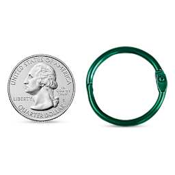 Hygloss Book Rings - Colored, Pkg of 50, 1" - ring next to quarter