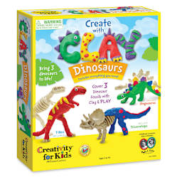 Creativity for Kids Create with Clay Kits - Angled view of front of Dinosaurs Kit