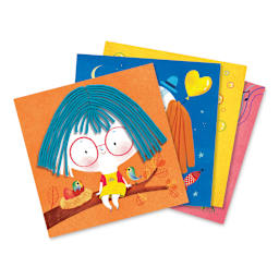 Le Petit Artist Modelling Kits - Picture Boards from Kit with Blue Clay Hair on one
