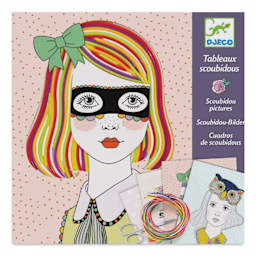 Djeco Le Grand Scoubidou Craft Lace Kit - Front of package of Vibrant Hairdos