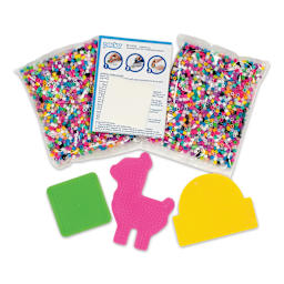 Perler Deluxe Summer Fun Fused Bead Kit, contents laid out