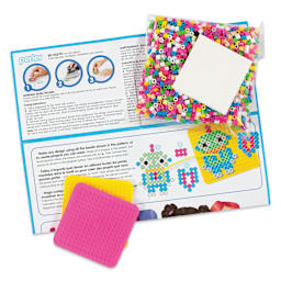 Perler Fun with Beads Fused Bead Kit, contents laid out