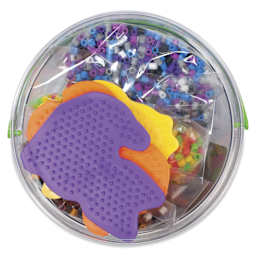 Perler Pet Pals Fused Bead Activity Bucket - open to show contents, top view