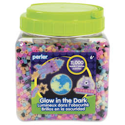 Perler Glow in the Dark Fused Bead Jar - front
