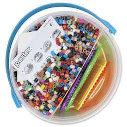 Perler Woodland Creature Fused Bead Activity Bucket - open to show contents