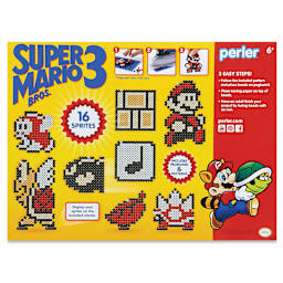 Perler Super Mario Bros. 3 Fused Bead Kit, back of the packaging
