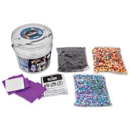 Perler Disney Villains Fused Bead Bucket Kit, contents laid out