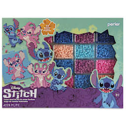 Perler Disney Stitch Fused Bead Kit - Deluxe Box, Stitch & Angel - front of packaging