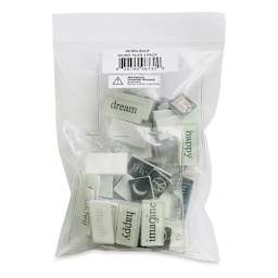 Mosaic Mercantile Word Tiles - Black/White, Package of 90