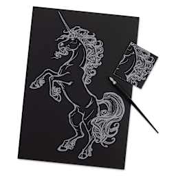 Craft Medley Deluxe Engraving Kit - Holographic Unicorn, contents laid out