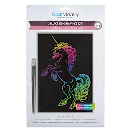 Craft Medley Deluxe Engraving Kit - Holographic Unicorn, front of the packaging