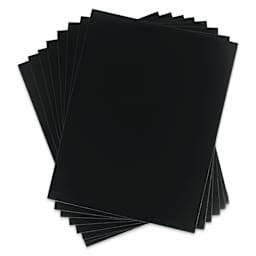 Inovart Skratch N' Sketch Scratchboards - Black, 8-1/2" x 11", Pkg of 10, fanned out