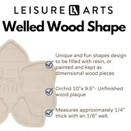 Leisure Arts Large Welled Wood Surface - Orchid, 10" x 9.5" - features
