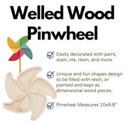 Leisure Arts Large Welled Wood Surface - Pinwheel, 10" x 9.8" - features