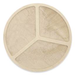 Leisure Arts Large Welled Wood Surface - Circle w/ Three Sections, 10" Dia.