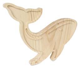 Leisure Arts Large Welled Wood Surface - Whale, 10.5" x 8.75" - angled