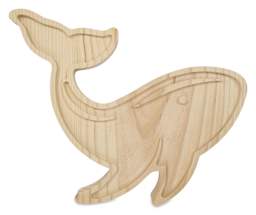 Leisure Arts Large Welled Wood Surface - Whale, 10.5" x 8.75"
