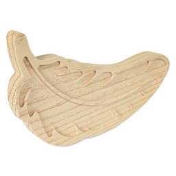 Leisure Arts Large Welled Wood Surface - Feather, 10.4" x 6.5" - angled