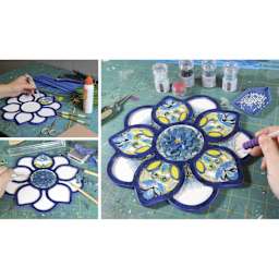 Leisure Arts Large Welled Wood Surface - Mandala - in progress