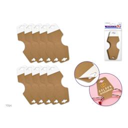 Craft Medley Peel-n-Stick Display Tags - Kraft, Pkg of 10 with packaging and shown in use